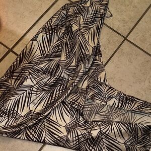 Black and White Leaf Print Dress